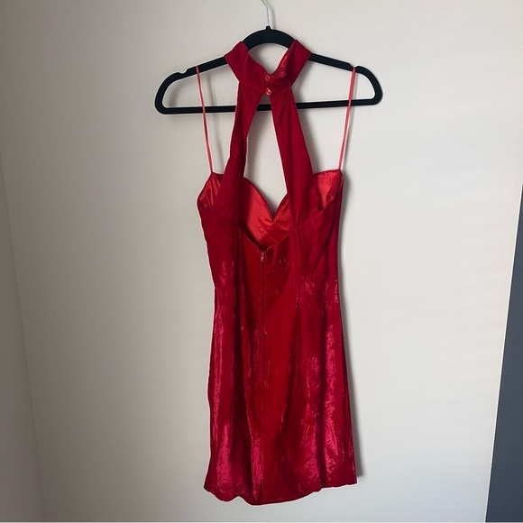 Vintage Jessica McClintok Gunne Sax Red Velvet Mini Dress - Picture 2 of 8